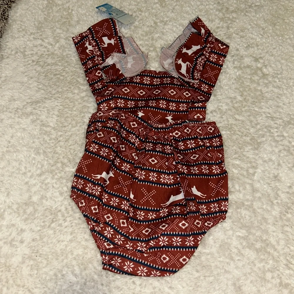 5/$30 🎈 Canis baby fair isle holiday romper size 80